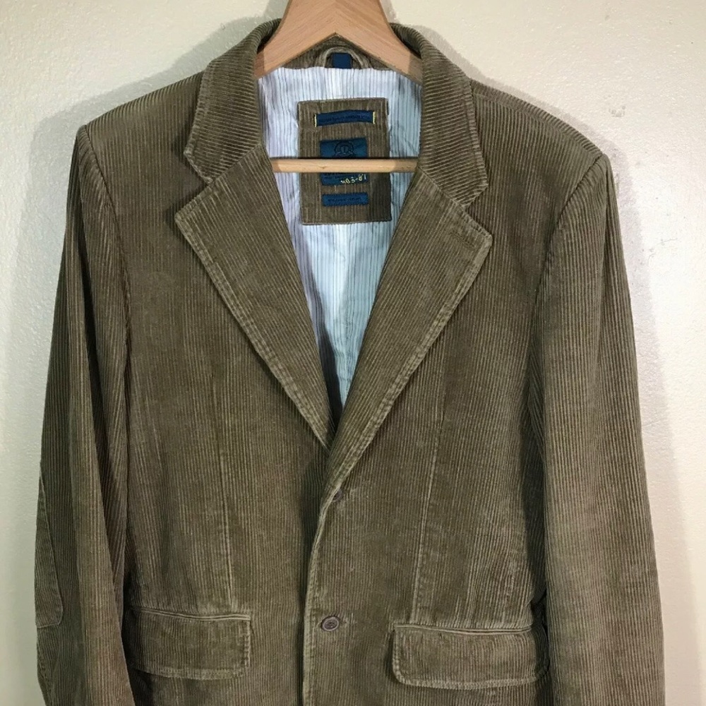 Men’s Large Corduroy Two Button Blazer Coat VTG